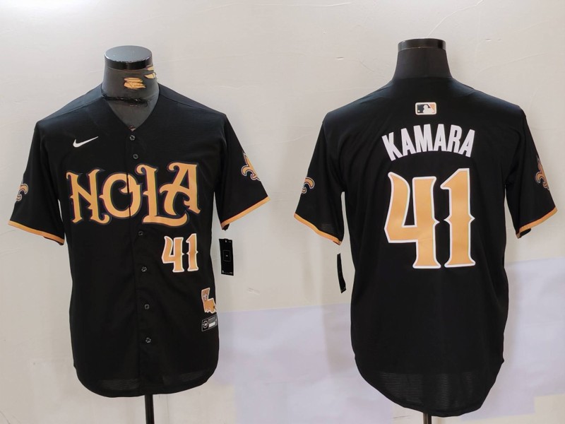 Men New Orleans Saints #41 Kamara Black Second generation Joint Name 2024 Nike Limited NFL Jersey style 1->chicago bears->NFL Jersey